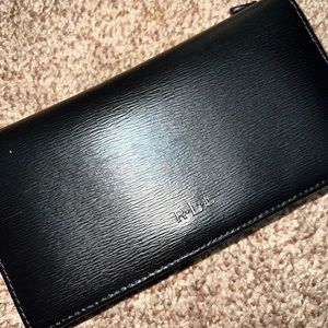Crosshatch Leather Slim Wallet